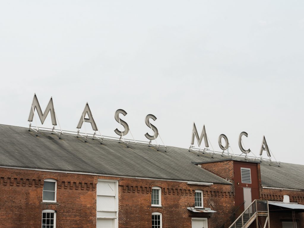 Mass MoCa sign, in North Adams, Massachusetts